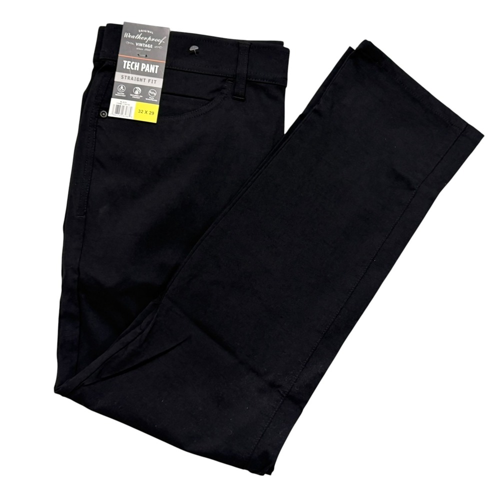Weatherproof Vintage Mens Tech Pant Straight Fit Stretch Black 32x29 1720722